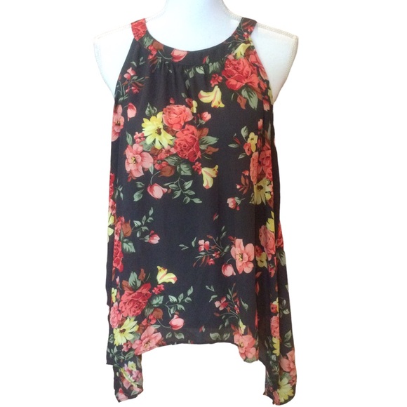 Torrid Floral Georgette Goddess Tank Top Size 00 (M) - Picture 1 of 10
